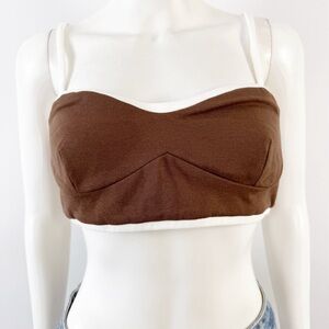 Del Moment Brown Essence Bralette Top in Tiramisu Size L Clubwear Sexy NEW